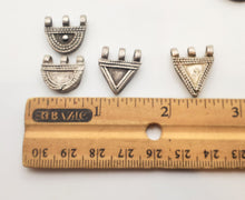 Load image into Gallery viewer, 4 Antique Ethiopian Silver amulets Prayer Boxes Phallic Pendants,Hand Crafted Silver,Ethnic Jewelry,Tribal Jewelry,
