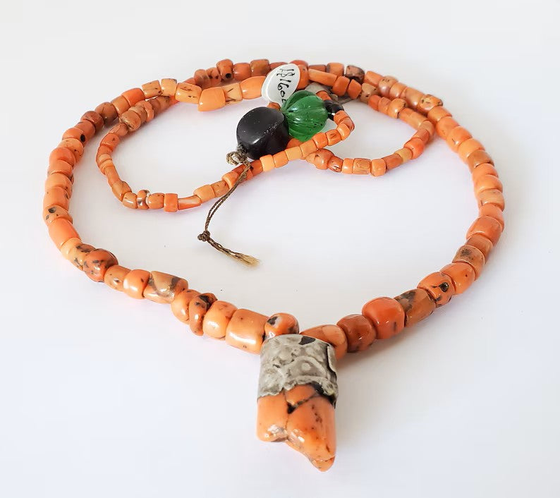 Antique Berber Silver Natural coral Pendant Southern Morocco Mediterranean,coral,