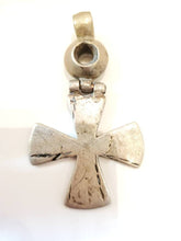 Load image into Gallery viewer, Antique Silver Ethiopian Coptic Cross Pendant: Handmade Tribal Jewelry
