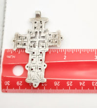 Load image into Gallery viewer, Ethiopian Coptic Cross Pendant: Handmade 925 Silver Religious Jewelry

