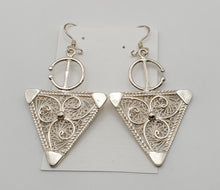 Load image into Gallery viewer, Moroccan Berber Fibula Sterling Silver Dangle Earrings
