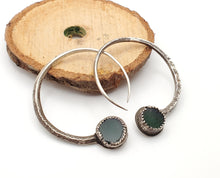 Load image into Gallery viewer, Vintage Silver Tuareg Hoop Earrings: Ethnic Tribal Jewelry
