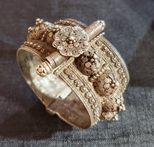 Load image into Gallery viewer, Vintage Silver Bedouin Bangle: Yemen Ethnic Tribal Jewelry
