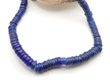 Load image into Gallery viewer, Antique Dutch Blue Glass Trade Beads: 19th Century African Donut Beads
