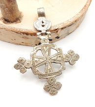 Load image into Gallery viewer, Antique Ethiopian Cross Pendant: 925 Silver Tribal Jewelry, 1800s
