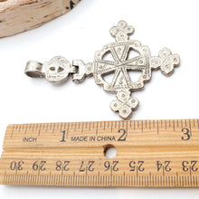Load image into Gallery viewer, Antique Ethiopian Cross Pendant: 925 Silver Tribal Jewelry, 1800s
