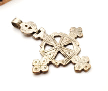 Load image into Gallery viewer, Antique Ethiopian Cross Pendant: 925 Silver Tribal Jewelry, 1800s
