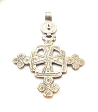 Load image into Gallery viewer, Antique Ethiopian Cross Pendant: 925 Silver Tribal Jewelry, 1800s
