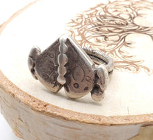 Load image into Gallery viewer, Antique Tuareg Silver Ring: Moroccan Tribal Jewelry, Size 9

