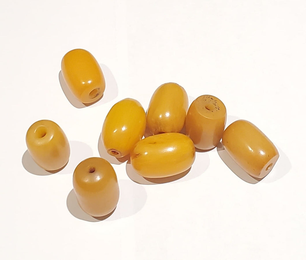 Antique African Ethiopian 1 Simulated AMBER beads Phenolic resin