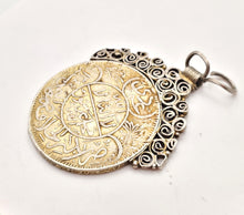 Load image into Gallery viewer, Antique Yemen Rare silver coin  traditional Pendant, Hand Crafted Silver,Pendants Necklace,coin Jewelry,Tribal Jewelry
