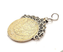 Load image into Gallery viewer, Antique Yemen Rare silver coin  traditional Pendant, Hand Crafted Silver,Pendants Necklace,coin Jewelry,Tribal Jewelry
