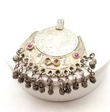 Load image into Gallery viewer, Antique Yemen Silver Dangle Pendant: Maria Theresa Coin Jewelry
