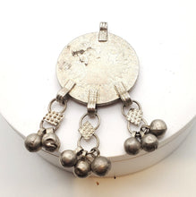 Load image into Gallery viewer, Antique Yemen Silver Maria Theresa Coin Pendant with Dangles
