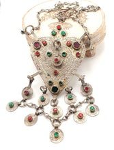 Load image into Gallery viewer, Moroccan Berber Silver Coin Pendant Necklace: Amazigh Jewelry
