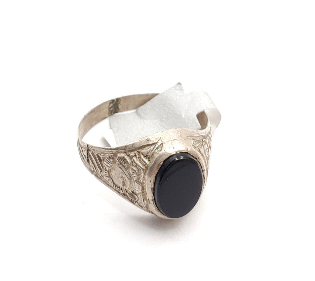 Antique Yemen Carnelian Silver Ring - Tribal Wedding Jewelry, Size 10