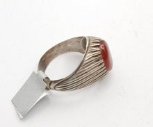 Load image into Gallery viewer, Antique Yemen Carnelian Silver Ring - Tribal Wedding Jewelry, Size 11
