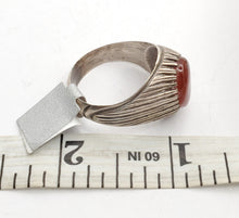 Load image into Gallery viewer, Antique Yemen Carnelian Silver Ring - Tribal Wedding Jewelry, Size 11
