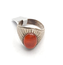 Load image into Gallery viewer, Antique Yemen Carnelian Silver Ring - Tribal Wedding Jewelry, Size 11
