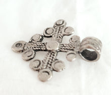 Load image into Gallery viewer, Vintage Ethiopian 925 Silver Cross Pendant: Handmade Tribal Jewelry
