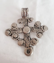 Load image into Gallery viewer, Vintage Ethiopian 925 Silver Cross Pendant: Handmade Tribal Jewelry
