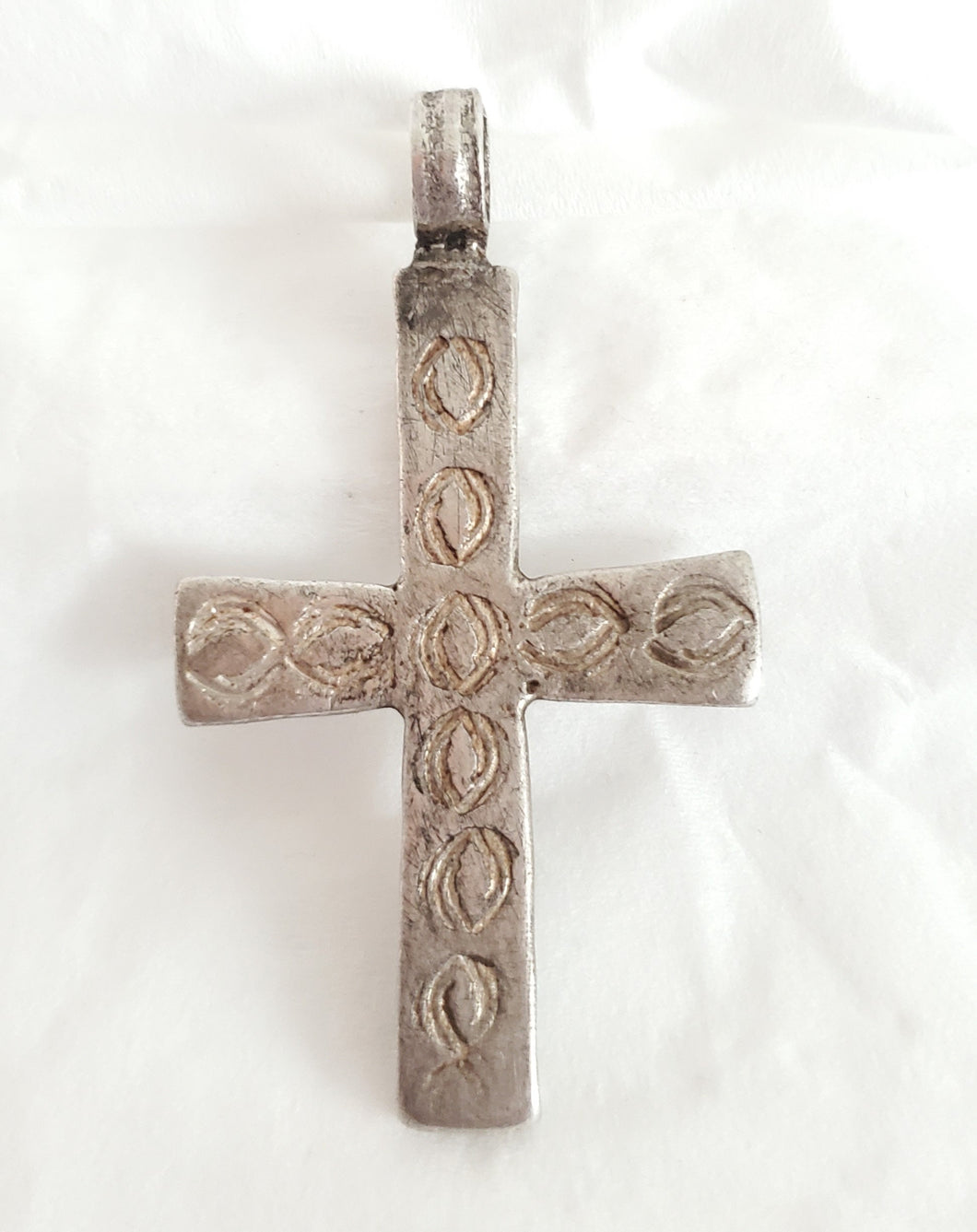 Antique Ethiopian Silver Cross Pendant: Boho Amulet Jewelry
