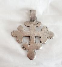 Load image into Gallery viewer, Vintage Ethiopian 925 Silver Cross Pendant: Handmade Tribal Jewelry

