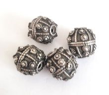 Load image into Gallery viewer, Antique Silver Star Burst Globe Bead: Yemen Bedouin Tribal Jewelry Supply
