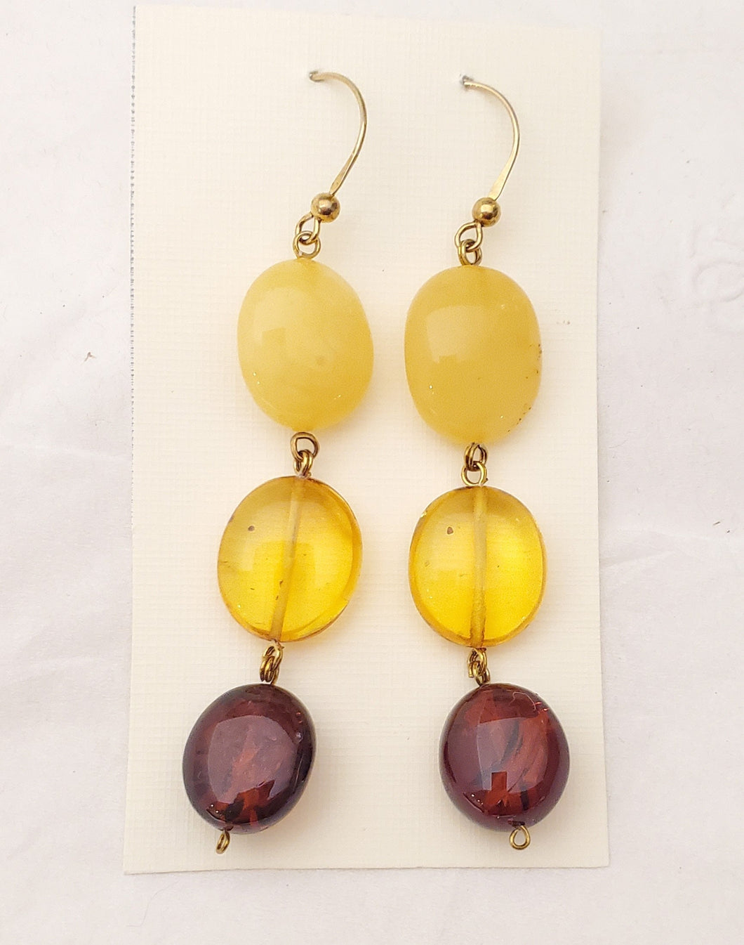 Baltic Amber Dangle Earrings: 925 Silver, Gemstone Beads