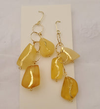 Load image into Gallery viewer, Natural Baltic Amber Dangle Earrings: 925 Silver Gemstone Beads
