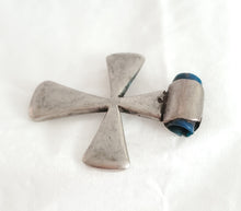 Load image into Gallery viewer, Antique Ethiopian Silver Cross Pendant: Boho Amulet Jewelry

