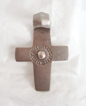 Load image into Gallery viewer, Antique Ethiopian Silver Cross Pendant: Boho Amulet Jewelry
