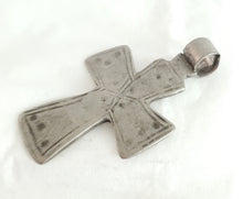 Load image into Gallery viewer, Antique Ethiopian Silver Cross Pendant: Boho Amulet Jewelry
