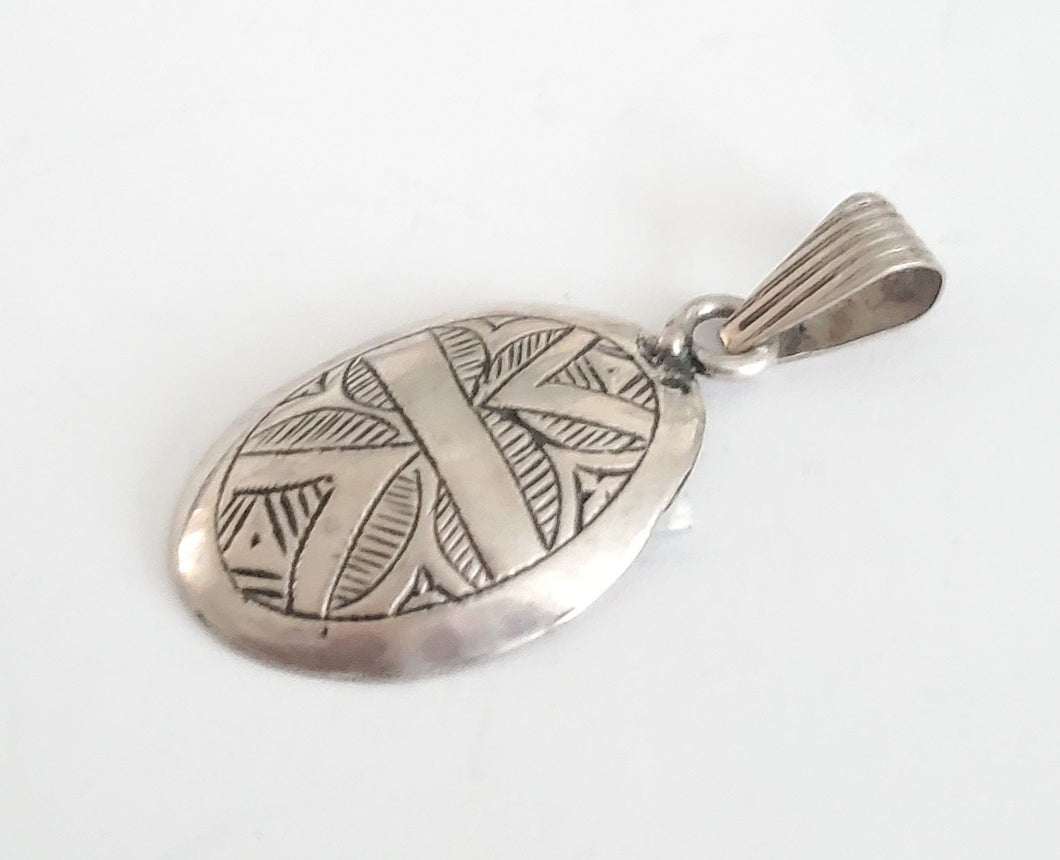 Berber Sahara 925 Silver Pendant: Moroccan Ethnic Tribal Talisman