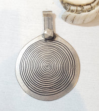 Load image into Gallery viewer, Old Berber Sterling Silver Spiral Pendant: Moroccan Tribal Amulet
