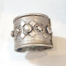 Load image into Gallery viewer, Antique Ethiopian Silver Cuff Bracelet: Tribal Boho Jewelry
