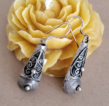 Load image into Gallery viewer, Moroccan Berber Sterling Silver Dangle Earrings: Ethnic Tribal Jewelry

