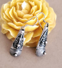 Load image into Gallery viewer, Moroccan Berber Sterling Silver Dangle Earrings: Ethnic Tribal Jewelry
