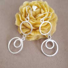 Load image into Gallery viewer, Moroccan Berber Sterling Silver Dangle Earrings: Circle Design
