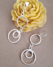 Load image into Gallery viewer, Moroccan Berber Sterling Silver Dangle Earrings: Circle Design
