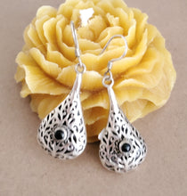Load image into Gallery viewer, Moroccan Berber Sterling Silver Dangle Earrings: Filigree Design
