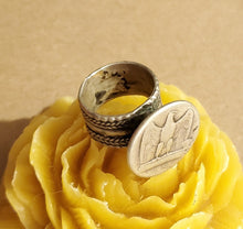 Load image into Gallery viewer, Antique Ethiopian Silver Signet Ring, Size 7.5, Tribal Boho Jewelry
