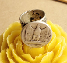 Load image into Gallery viewer, Antique Ethiopian Silver Signet Ring, Size 7.5, Tribal Boho Jewelry
