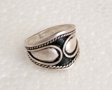 Load image into Gallery viewer, Antique Engraved Tuareg Silver Ring - Moroccan Tribal Jewelry, Size 5
