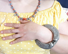 Load image into Gallery viewer, Vintage Silver Bedouin Arm Cuff: Yemen Ethnic Tribal Bangle
