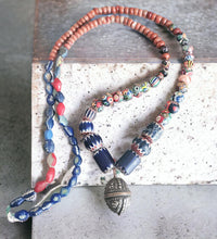 Load image into Gallery viewer, Antique Venetian Millefiori Chevron Agate Trade Beads: 1800s African Strand
