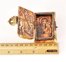 Load image into Gallery viewer, Antique Ethiopian Icon Box: Hand-Painted Coptic Orthodox Art
