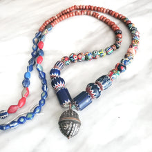 Load image into Gallery viewer, Antique Venetian Millefiori Chevron Agate Trade Beads: 1800s African Strand
