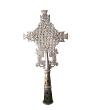 Load image into Gallery viewer, Ethiopian Orthodox Processional Cross: Handmade Nickel Coptic Decor
