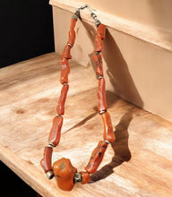 Load image into Gallery viewer, Moroccan Berber Red Coral Bead Necklace: Ethnic Tribal Jewelry
